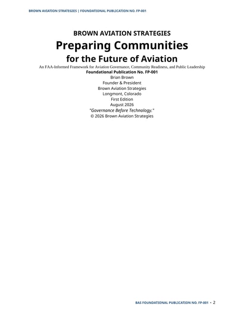 Preparing Communities for the Future of Aviation — BAS Foundational Publication FP-001